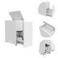 Tuhome Ventus Bathroom Storage Cabinet, Liftable Top, One Drawer, White ALB6477